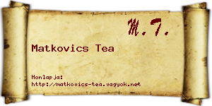 Matkovics Tea névjegykártya
